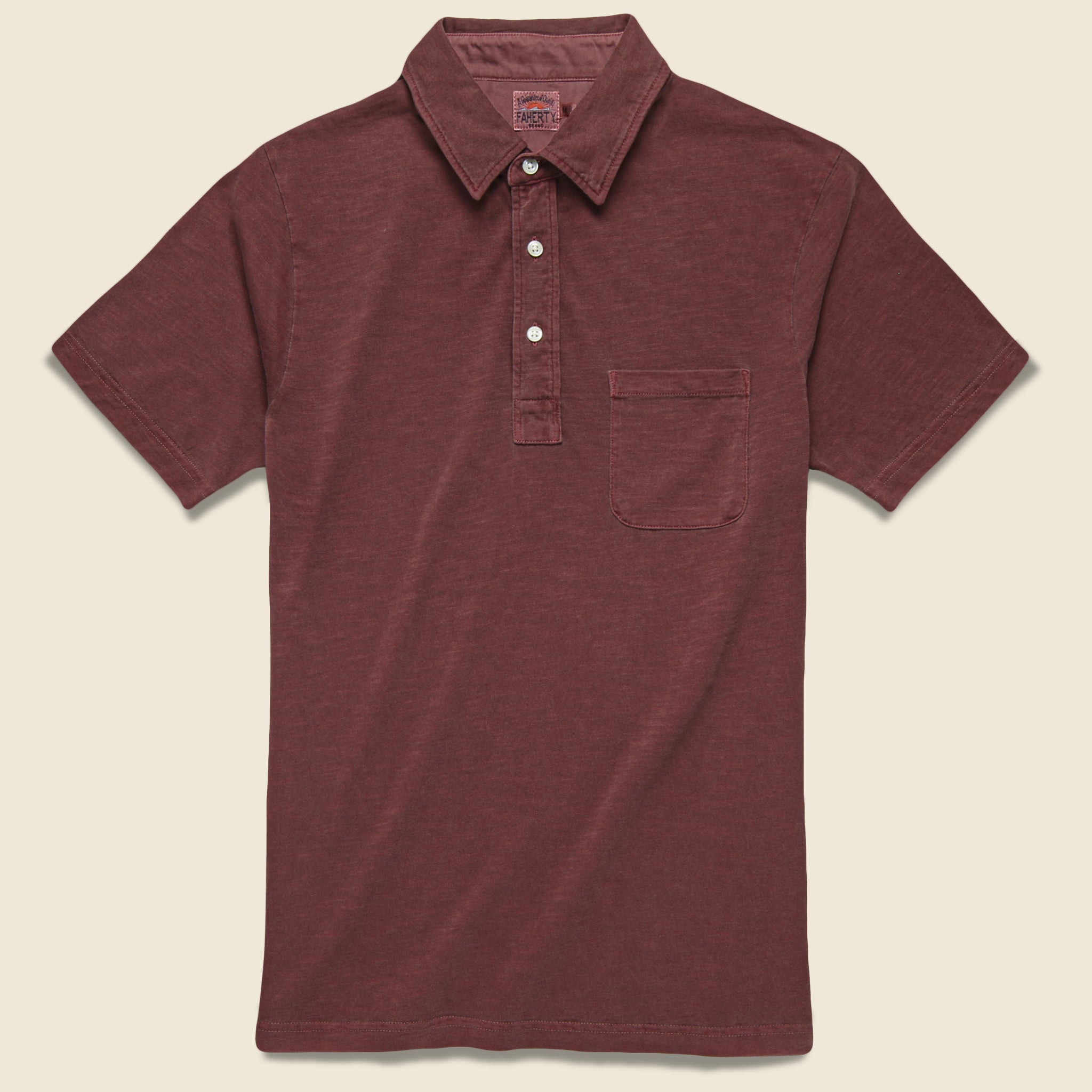 Garment Dyed Polo - Merlot - Faherty - STAG Provisions - Tops - S/S Knit