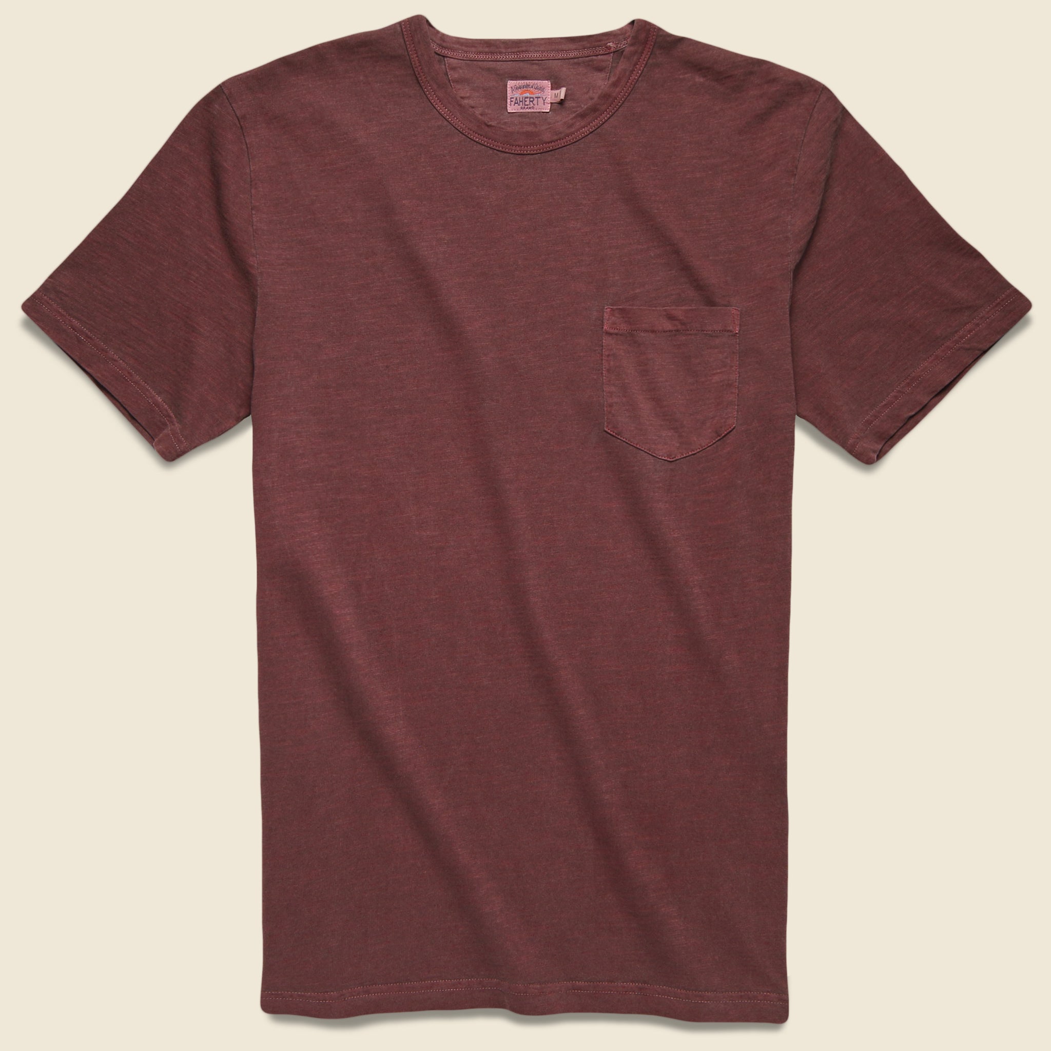 Garment Dyed Pocket Tee - Merlot - Faherty - STAG Provisions - Tops - S/S Tee
