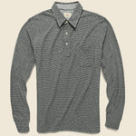 Luxe Heather Polo - Charcoal Grey Stripe - Faherty - STAG Provisions - Tops - L/S Knit