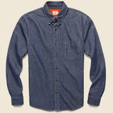 Herringbone Workshirt - Dark Java Wash - Faherty - STAG Provisions - Tops - L/S Woven - Overshirt