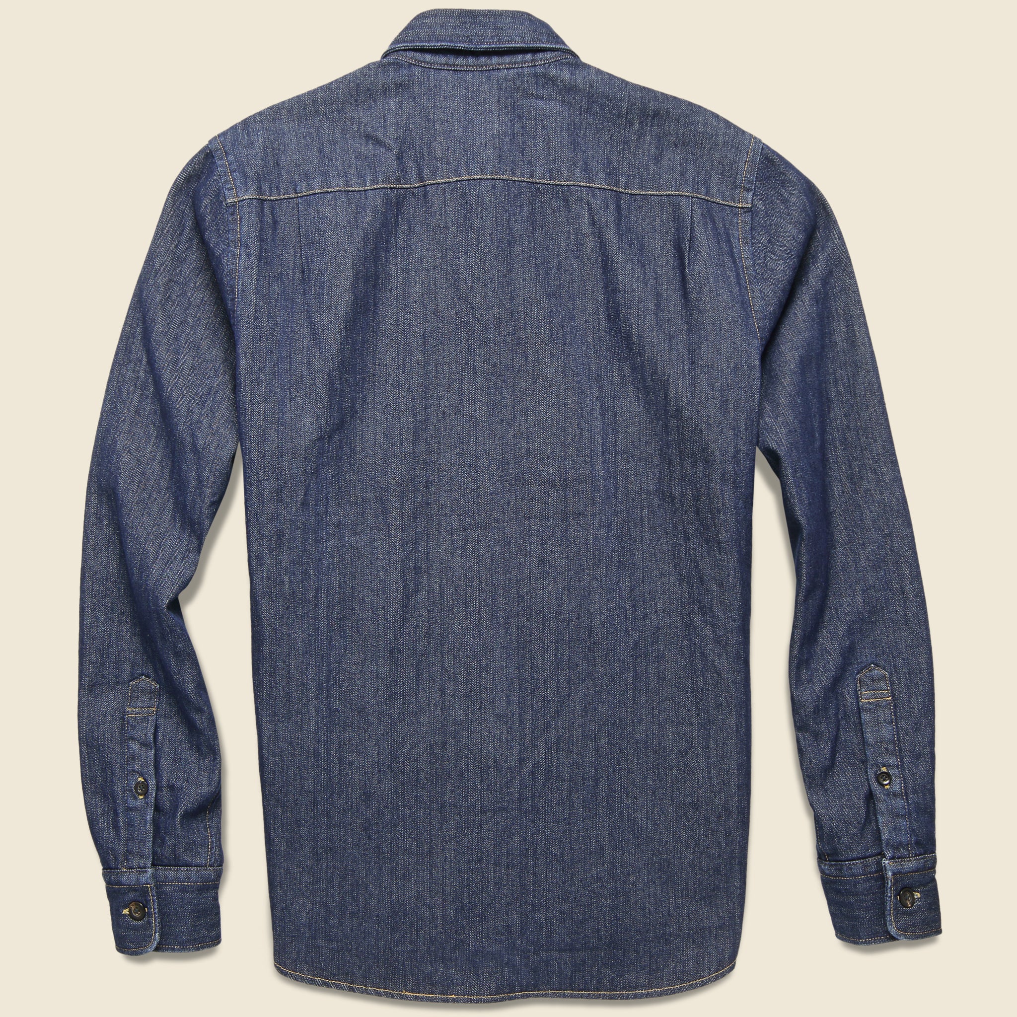 Herringbone Workshirt - Dark Java Wash - Faherty - STAG Provisions - Tops - L/S Woven - Overshirt