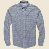 Everyday Shirt - Navy Heather Gingham - Faherty - STAG Provisions - Tops - L/S Woven - Plaid