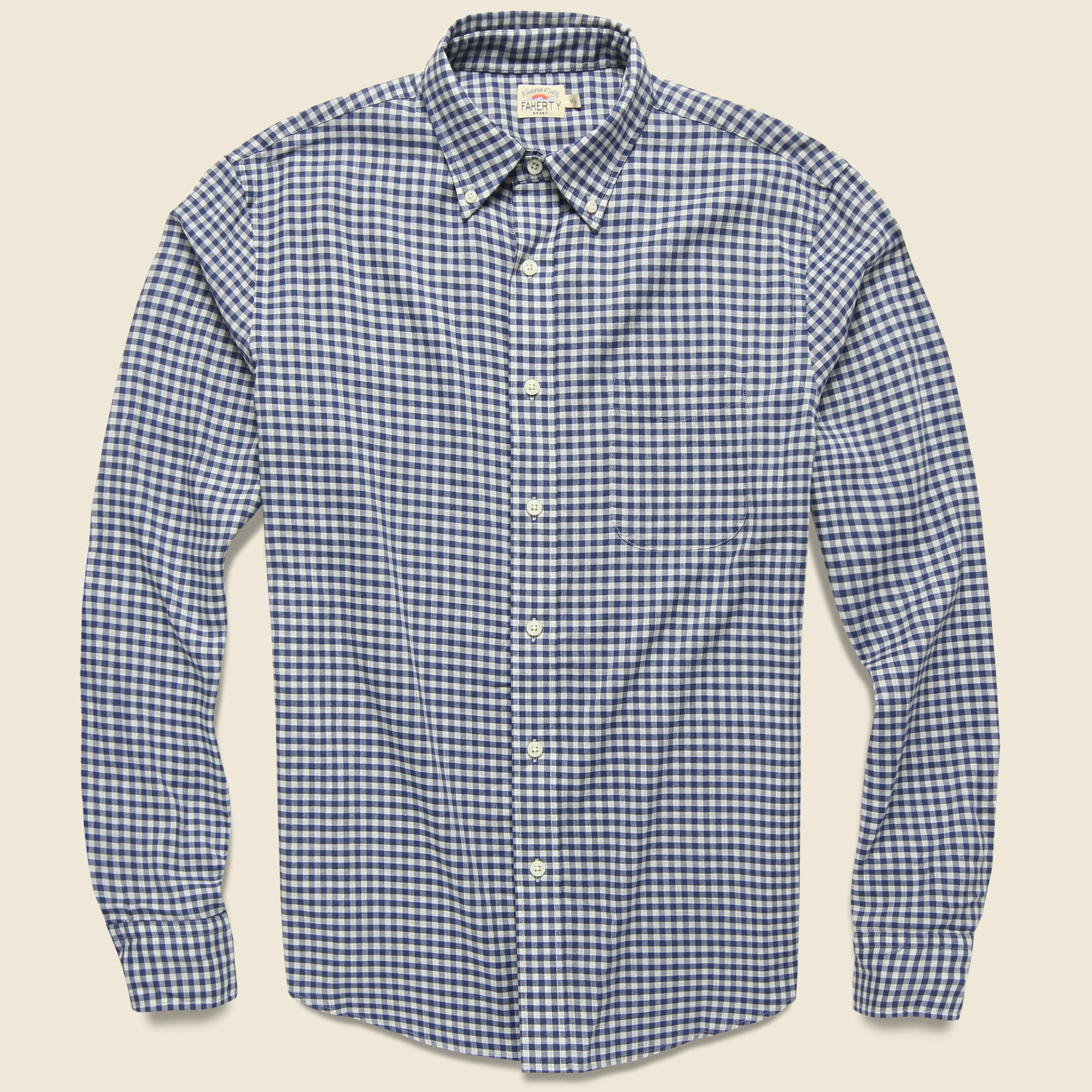 Everyday Shirt - Navy Heather Gingham - Faherty - STAG Provisions - Tops - L/S Woven - Plaid