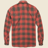 The Buffalo Workshirt - Vintage Red Charcoal - Faherty - STAG Provisions - Tops - L/S Woven - Plaid