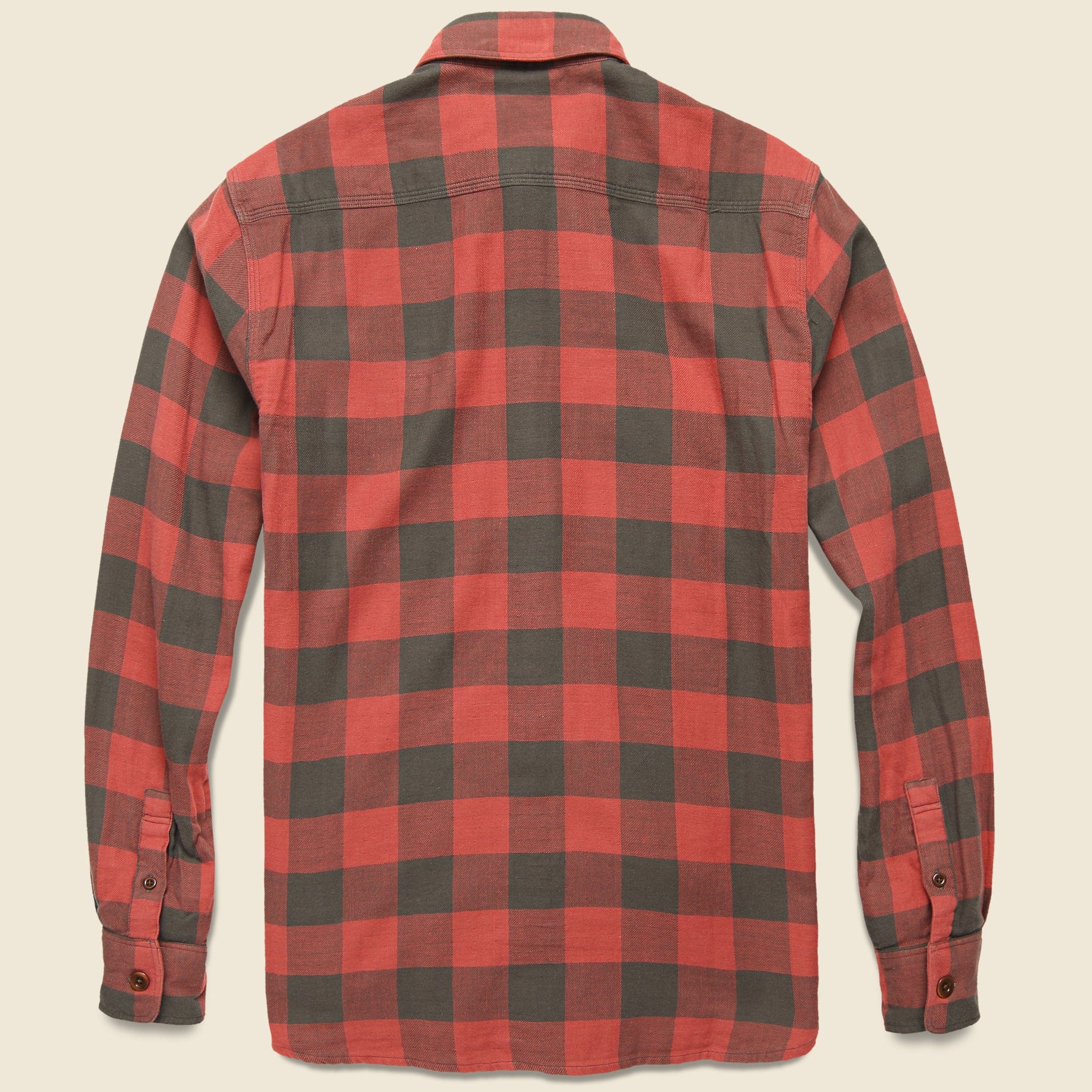 The Buffalo Workshirt - Vintage Red Charcoal - Faherty - STAG Provisions - Tops - L/S Woven - Plaid