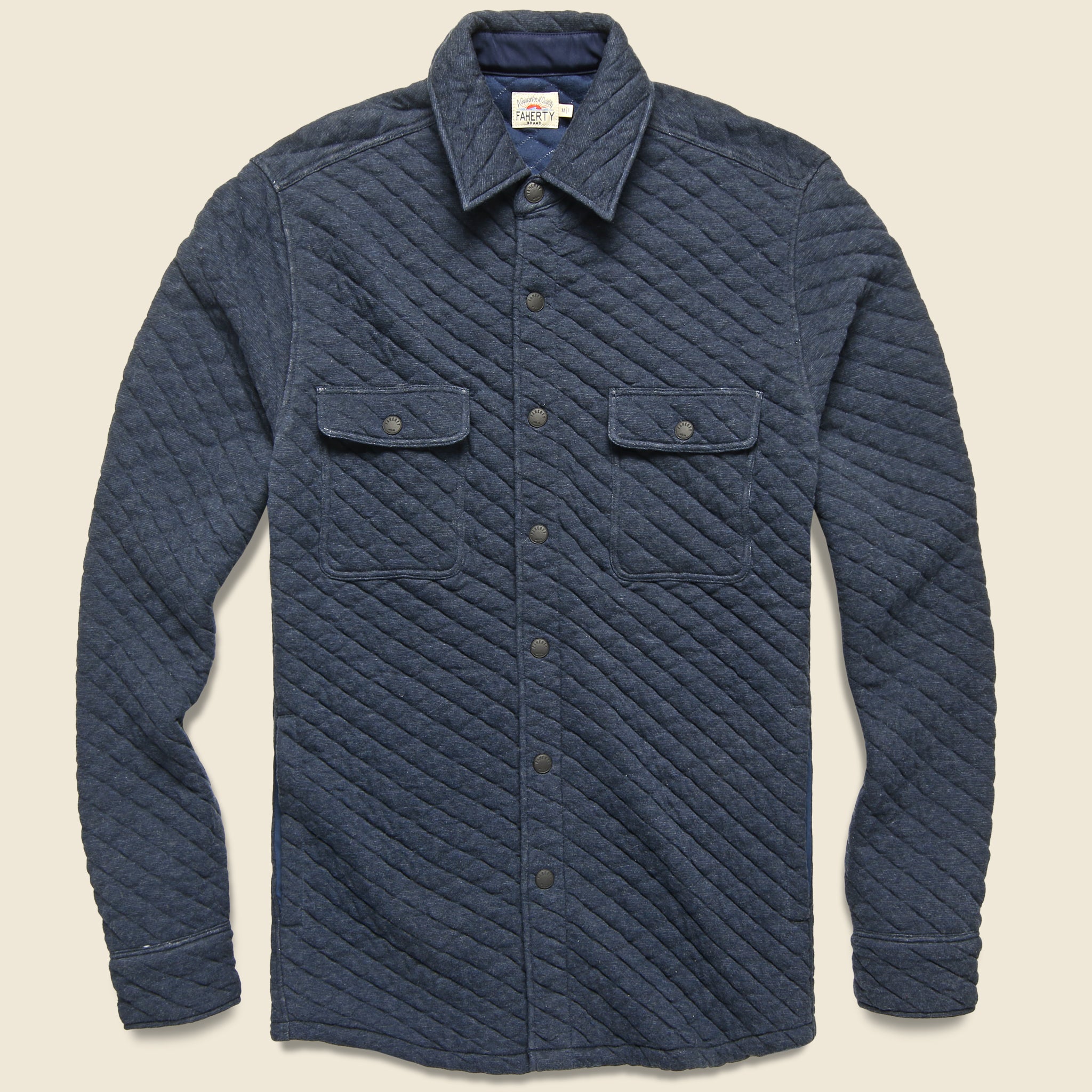 Quilted Belmar CPO Shirt Jacket - Dark Navy Heather - Faherty - STAG Provisions - Outerwear - Shirt Jacket