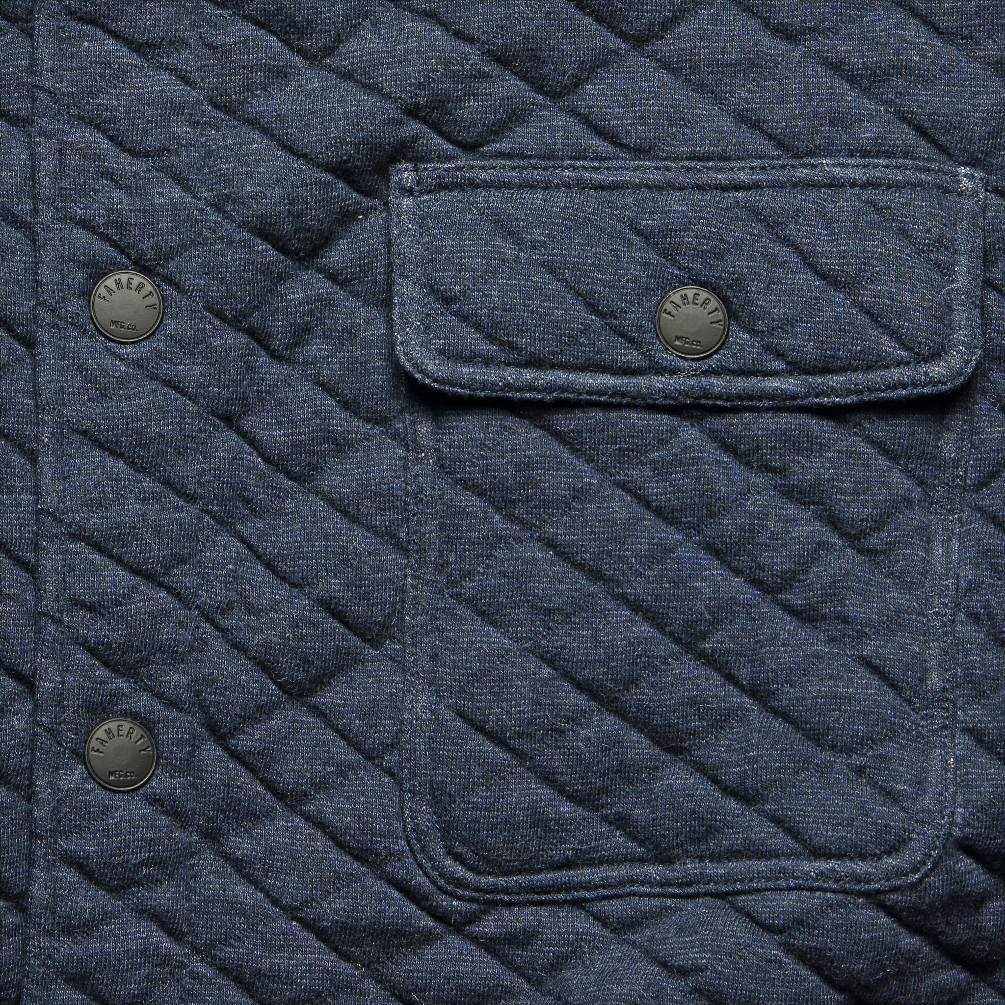 Quilted Belmar CPO Shirt Jacket - Dark Navy Heather - Faherty - STAG Provisions - Outerwear - Shirt Jacket