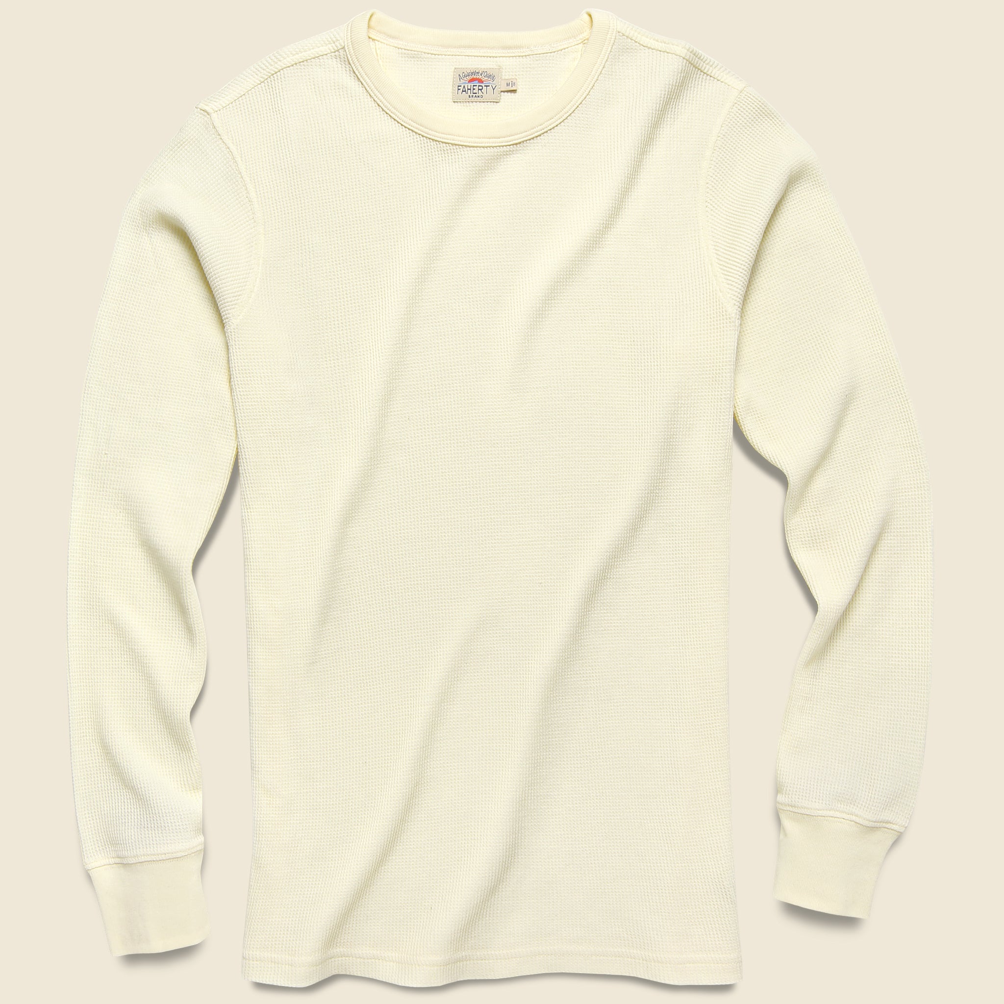 Essential Waffle Crewneck - Natural - Faherty - STAG Provisions - Tops - L/S Knit