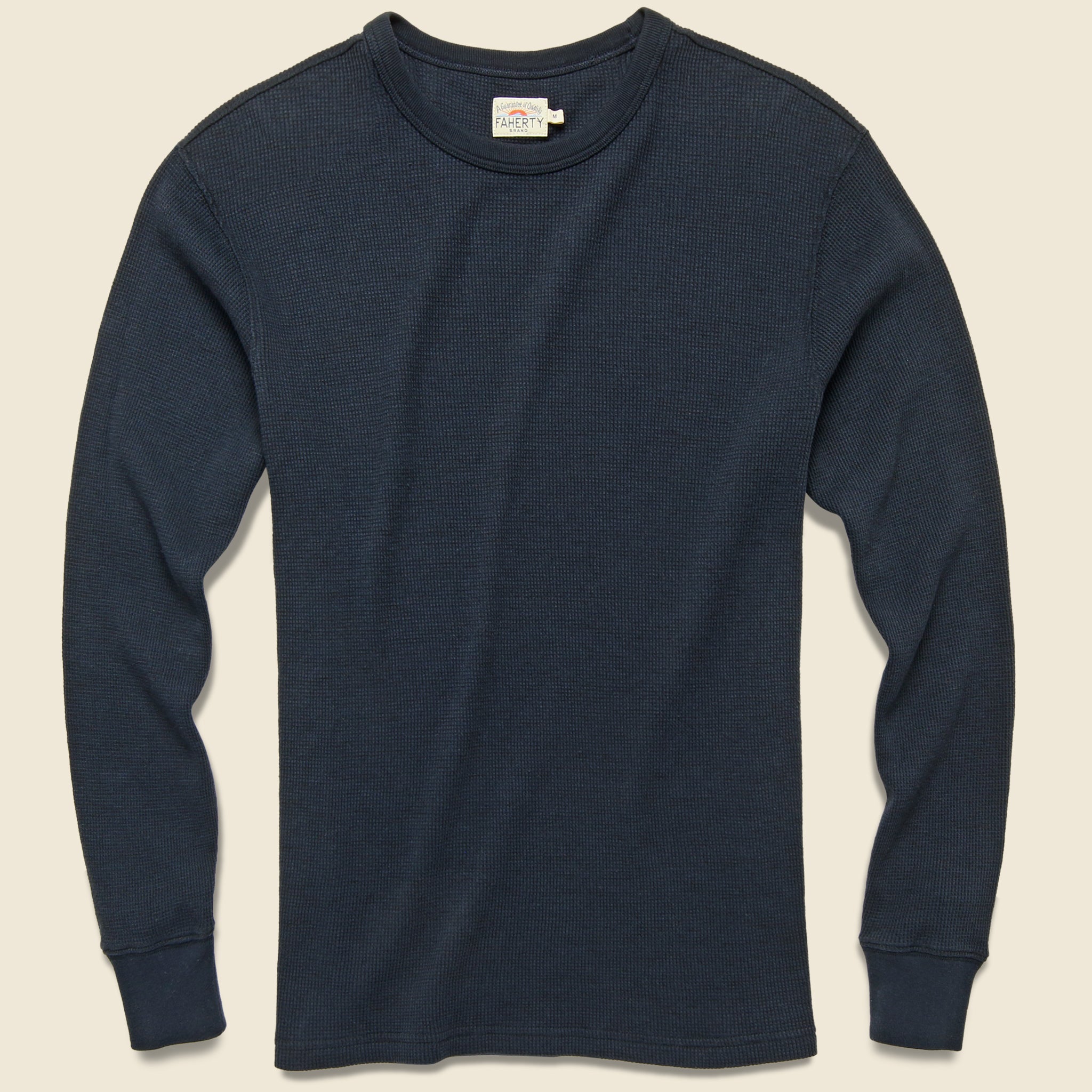 Essential Waffle Crewneck - Navy - Faherty - STAG Provisions - Tops - L/S Knit