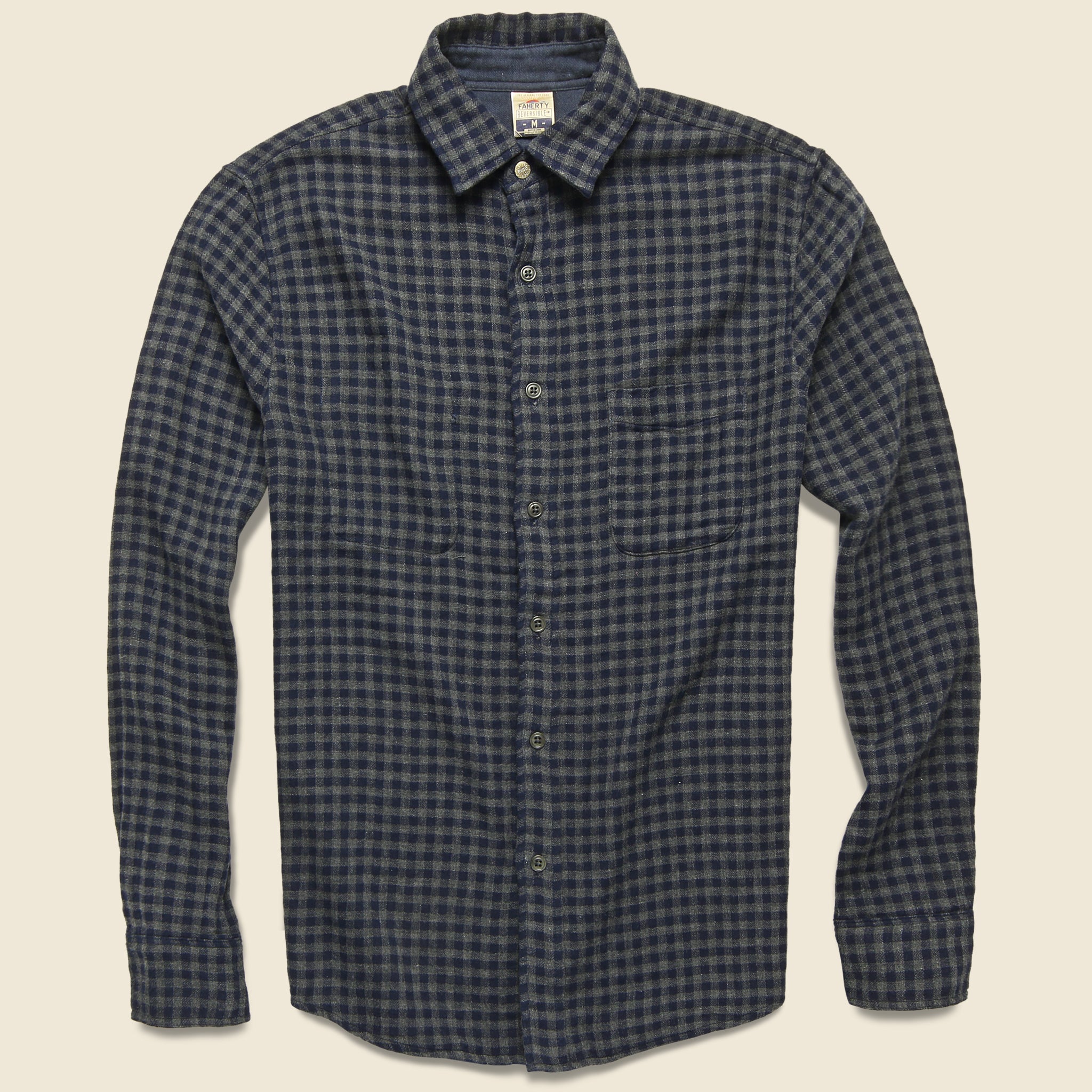Belmar Workshirt - Charcoal Navy Check - Faherty - STAG Provisions - Tops - L/S Woven - Plaid