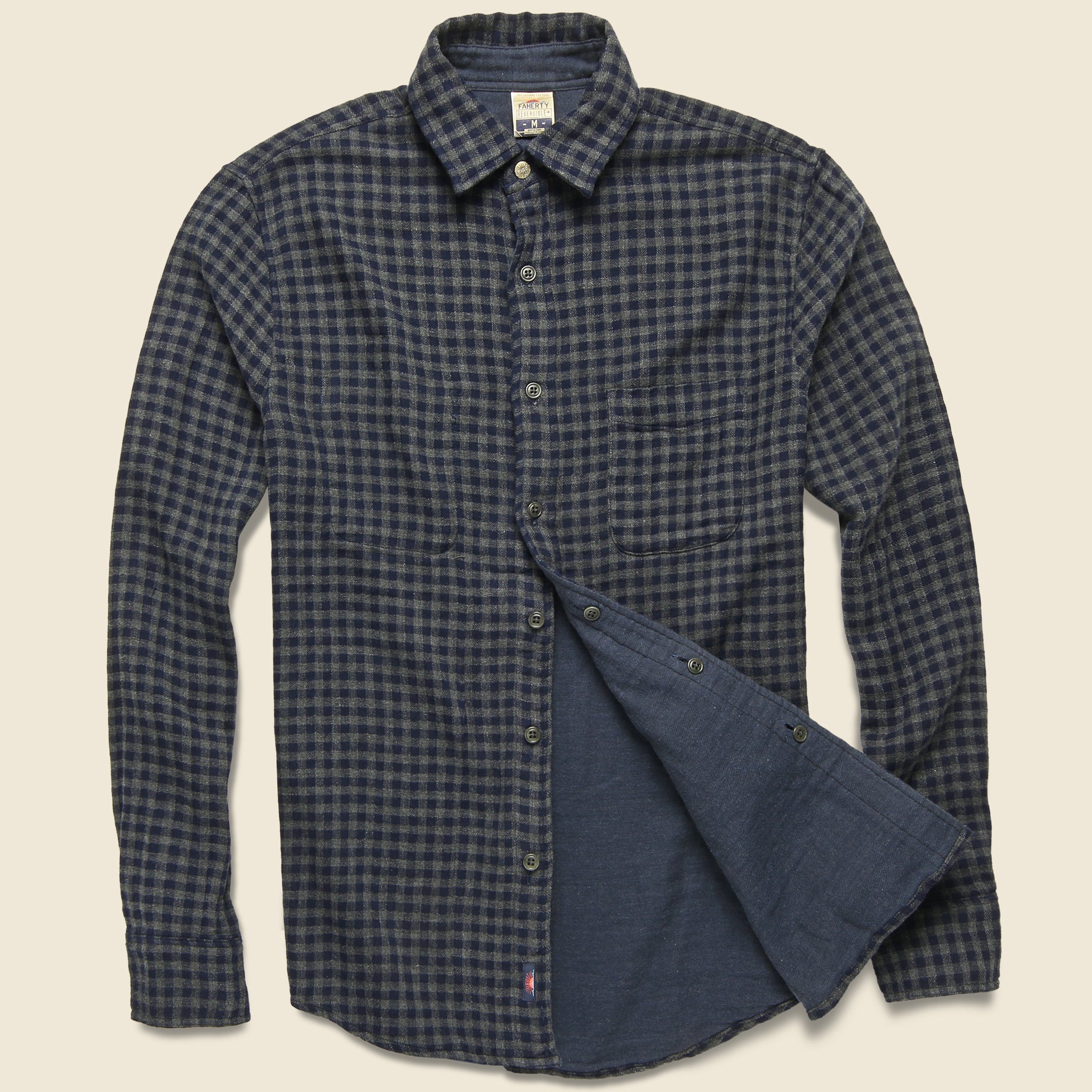 Belmar Workshirt - Charcoal Navy Check - Faherty - STAG Provisions - Tops - L/S Woven - Plaid