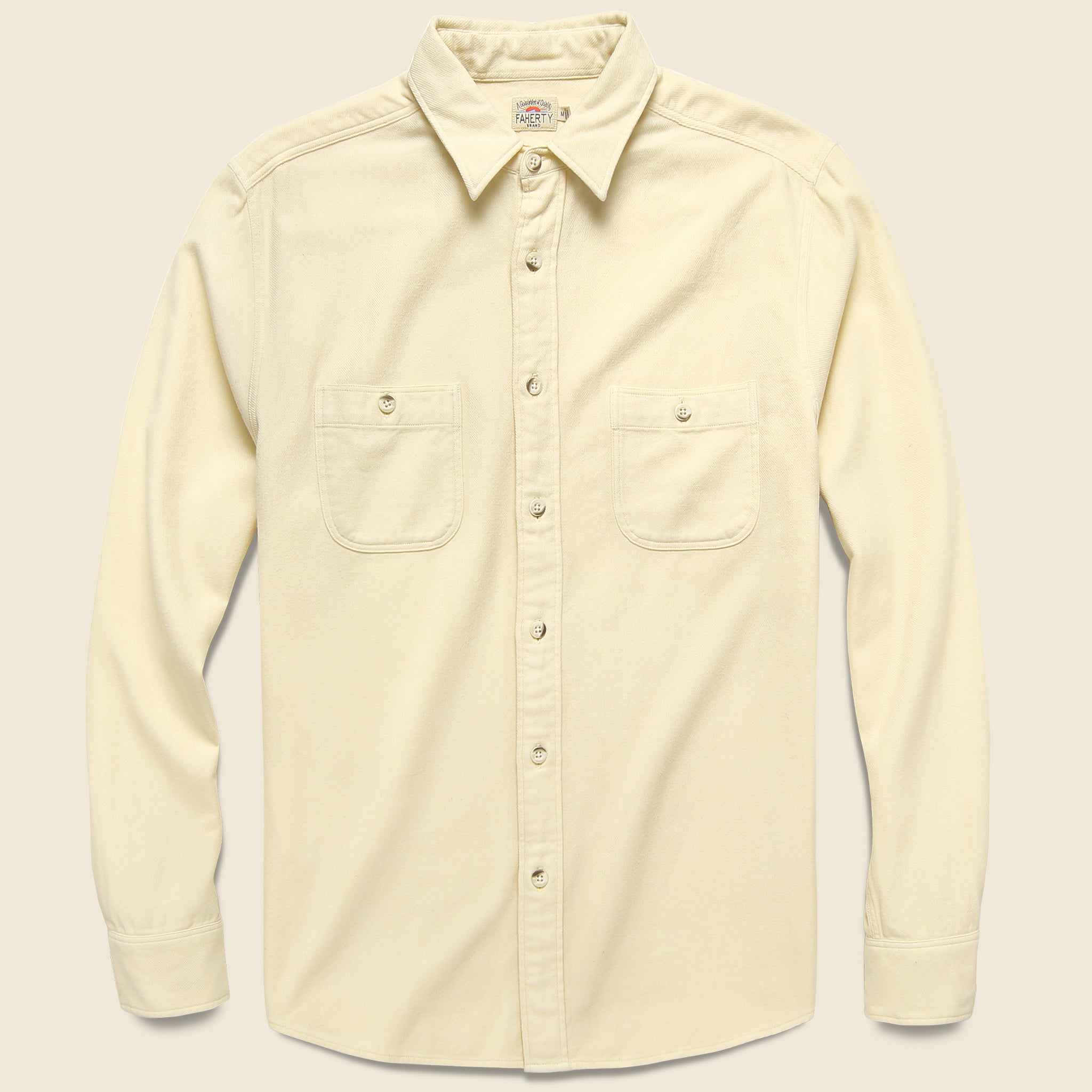 Brushed Alpine Flannel - Cream - Faherty - STAG Provisions - Tops - L/S Woven - Solid