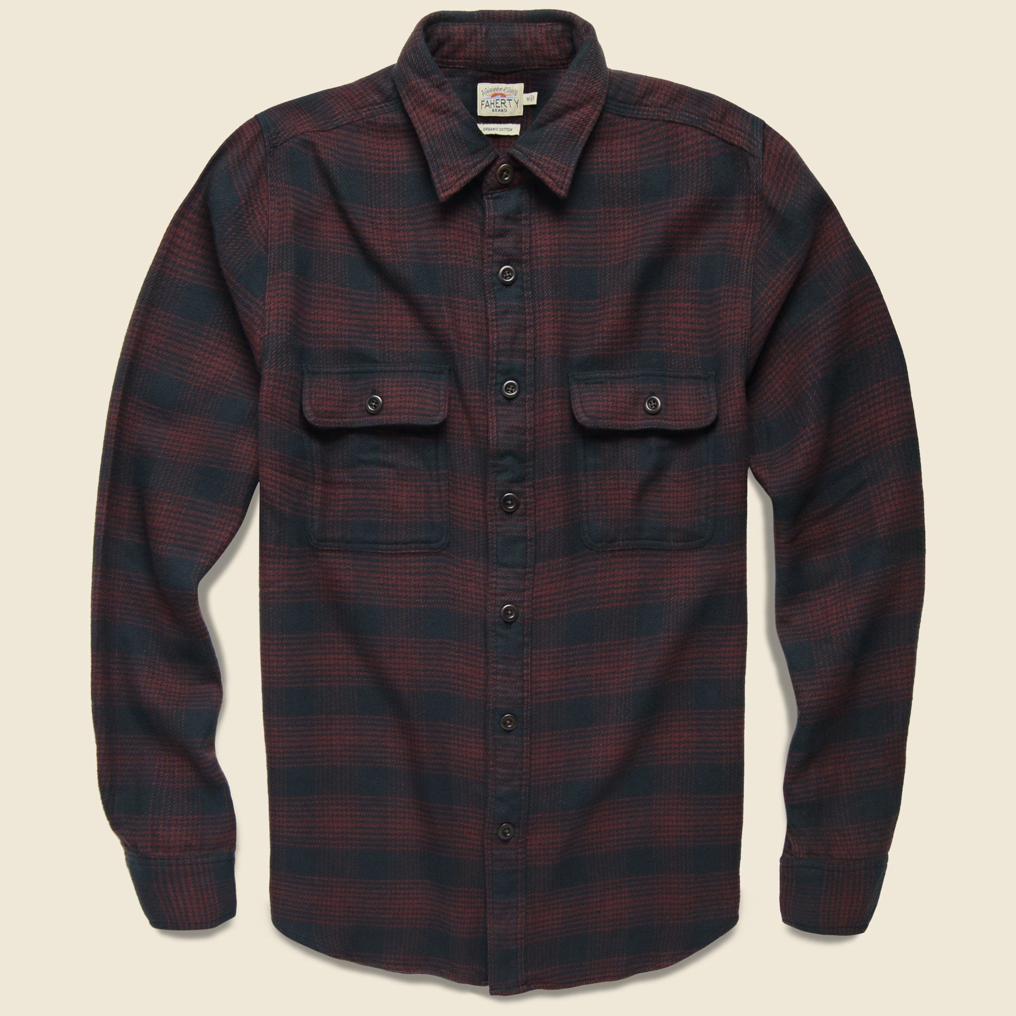 Vintage Twill Flannel - Burgundy Shadow - Faherty - STAG Provisions - Tops - L/S Woven - Plaid
