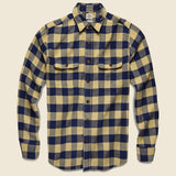 Vintage Twill Flannel - Navy/Gold - Faherty - STAG Provisions - Tops - L/S Woven - Plaid