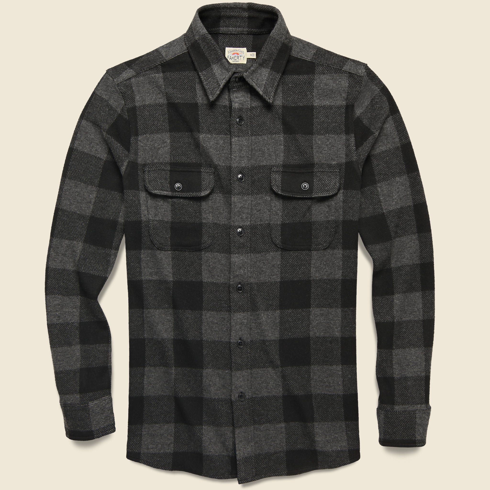 Legend Sweater Shirt - Charcoal Black Buffalo - Faherty - STAG Provisions - Tops - L/S Woven - Plaid