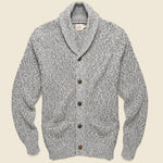 Marled Cotton Cardigan - Light Grey - Faherty - STAG Provisions - Tops - Sweater