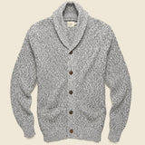 Marled Cotton Cardigan - Light Grey - Faherty - STAG Provisions - Tops - Sweater
