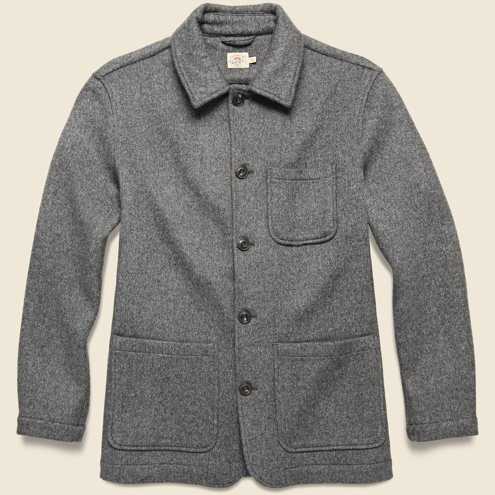Melton Chore Coat - Charcoal Melange - Faherty - STAG Provisions - Outerwear - Coat / Jacket