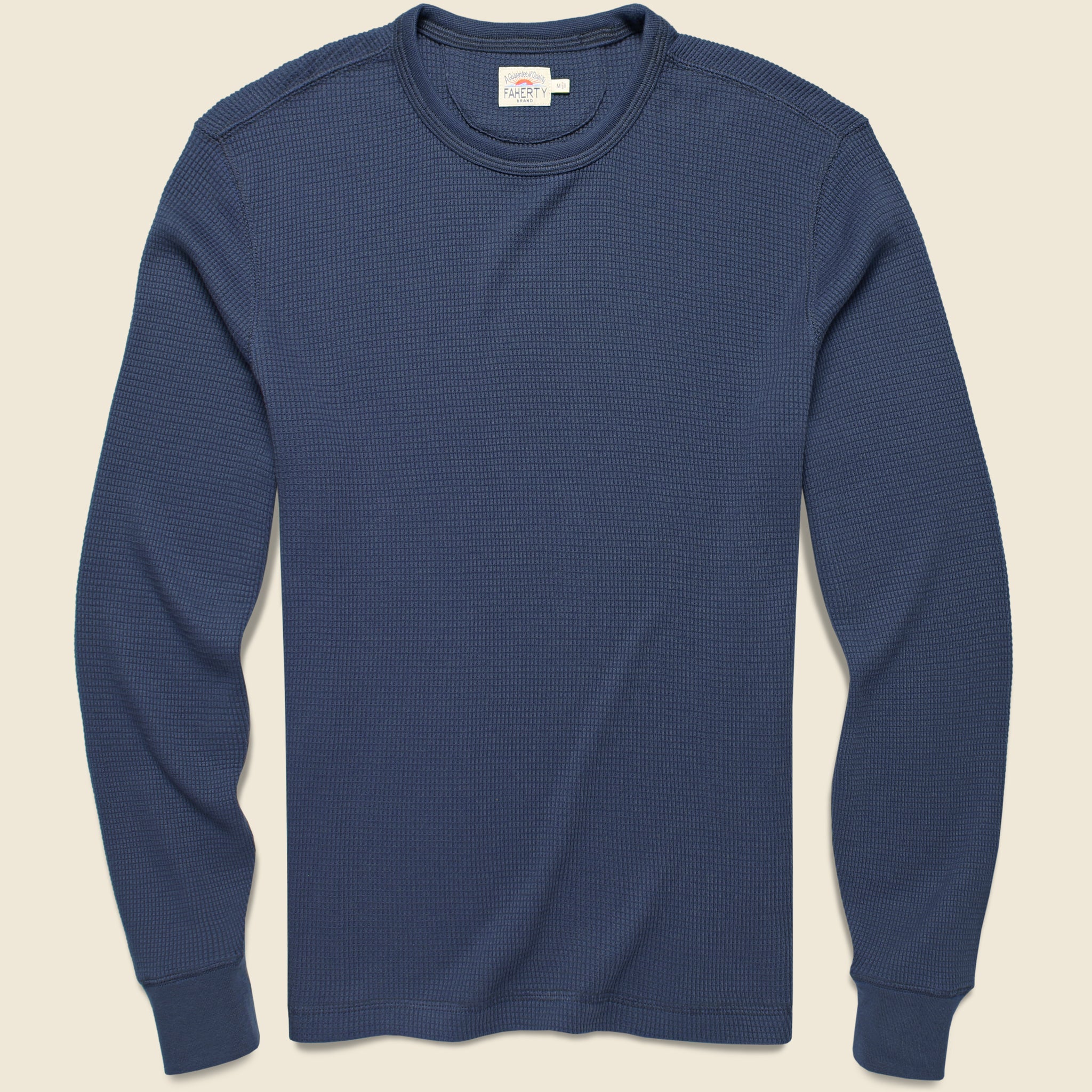 Legend Waffle Crew Shirt - Navy - Faherty - STAG Provisions - Tops - L/S Knit