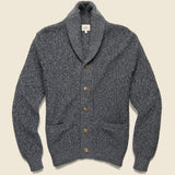 Marled Cotton Cardigan - Deep Charcoal - Faherty - STAG Provisions - Tops - Sweater