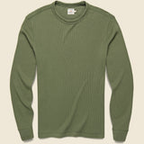 Legend Waffle Crew Shirt - Spruce Olive - Faherty - STAG Provisions - Tops - L/S Knit