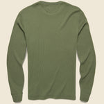 Legend Waffle Crew Shirt - Spruce Olive - Faherty - STAG Provisions - Tops - L/S Knit