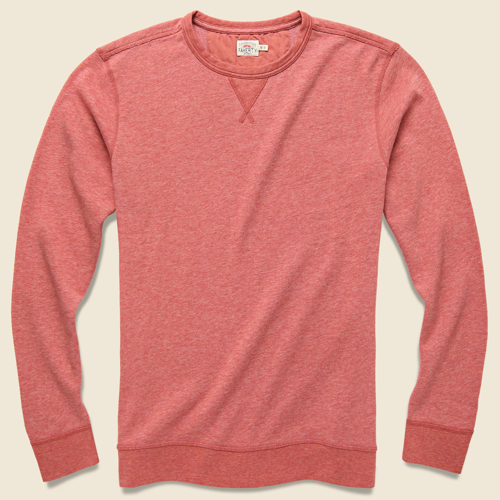 French Terry Crewneck - Faded Red - Faherty - STAG Provisions - Tops - Fleece / Sweatshirt
