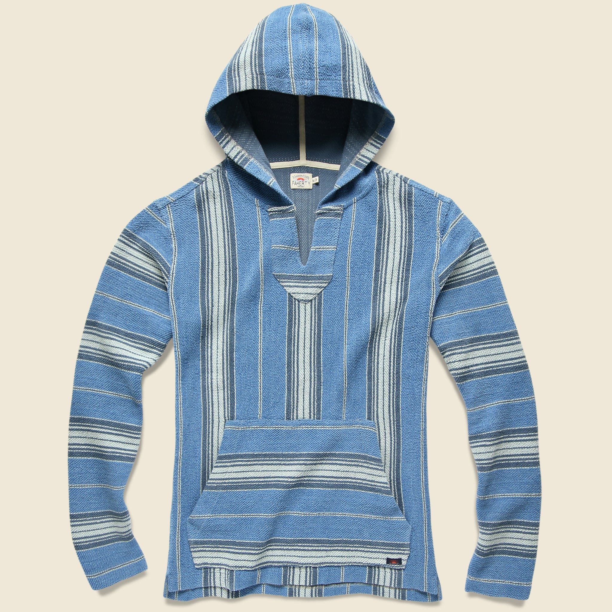 Terry Baja Poncho - Montauk Blue Serape - Faherty - STAG Provisions - Tops - Fleece / Sweatshirt