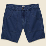 Camp Short - Washed Indigo Herringbone - Faherty - STAG Provisions - Shorts - Solid