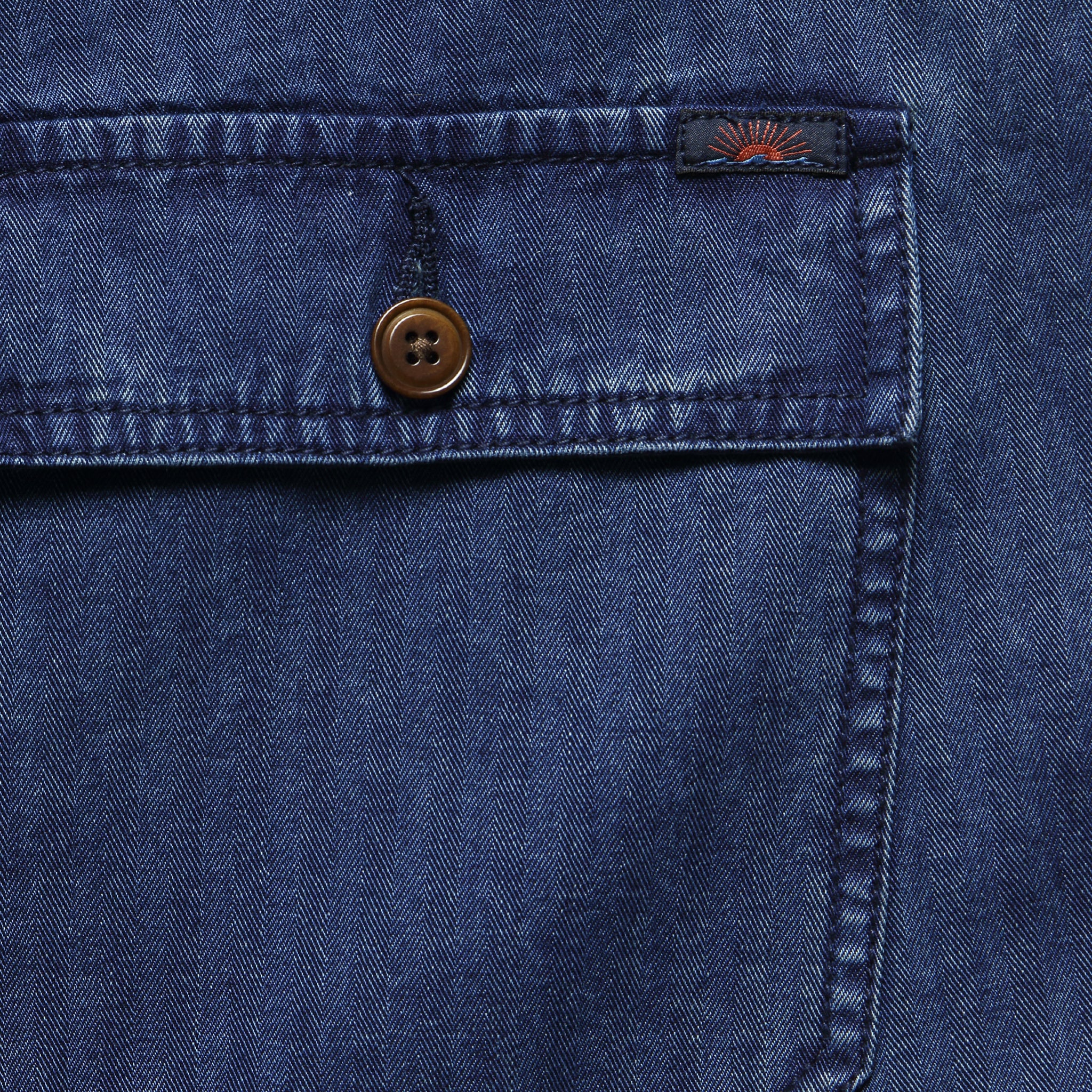 Camp Short - Washed Indigo Herringbone - Faherty - STAG Provisions - Shorts - Solid