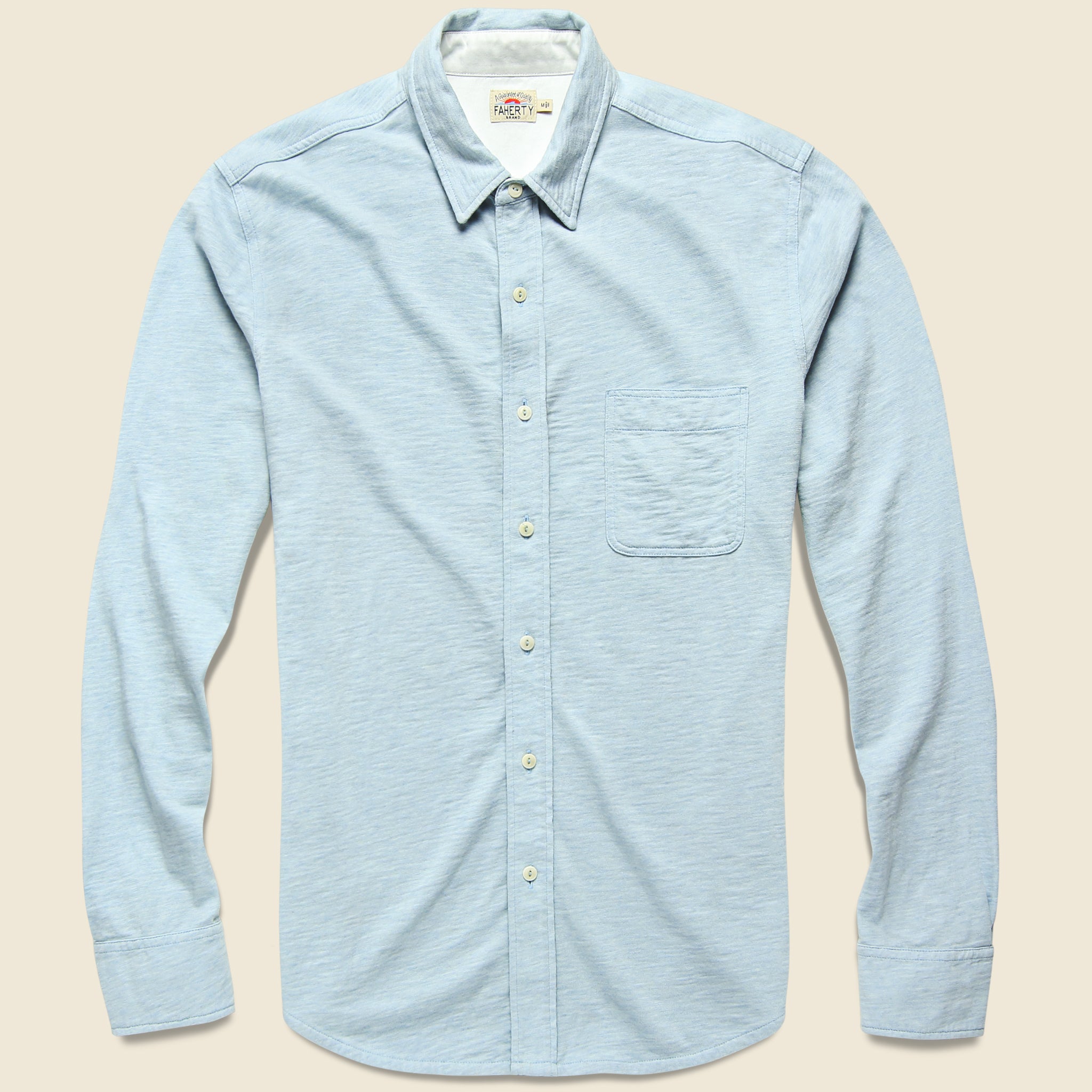 Knit Ventura Shirt - Blue - Faherty - STAG Provisions - Tops - L/S Knit