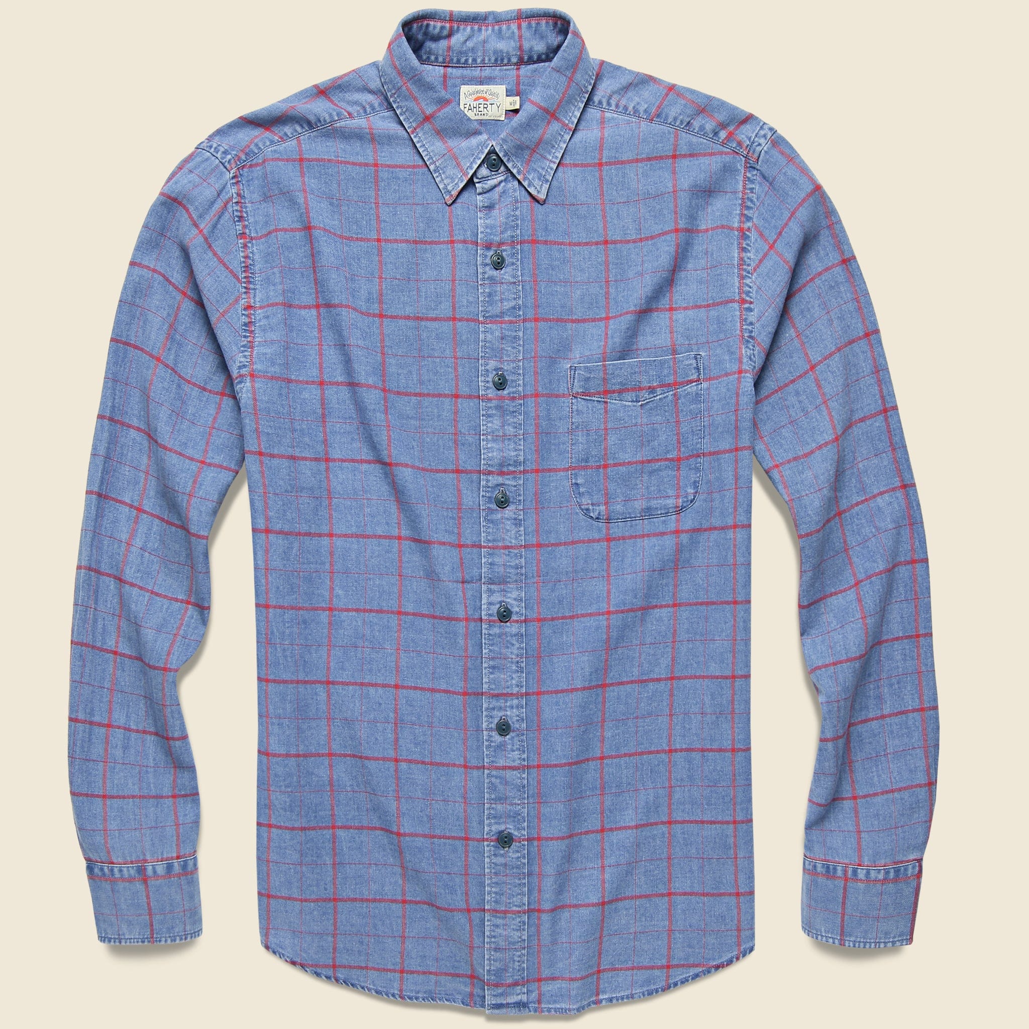 Ventura Shirt - Washed Red Windowpane - Faherty - STAG Provisions - Tops - L/S Woven - Plaid