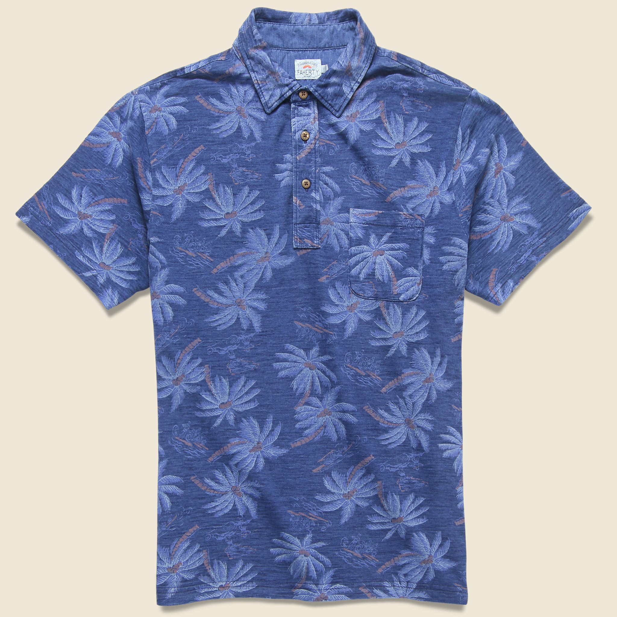 Faherty - S/S Indigo Jersey Beach Polo, SS19 - Faherty - STAG Provisions - Tops - S/S Knit
