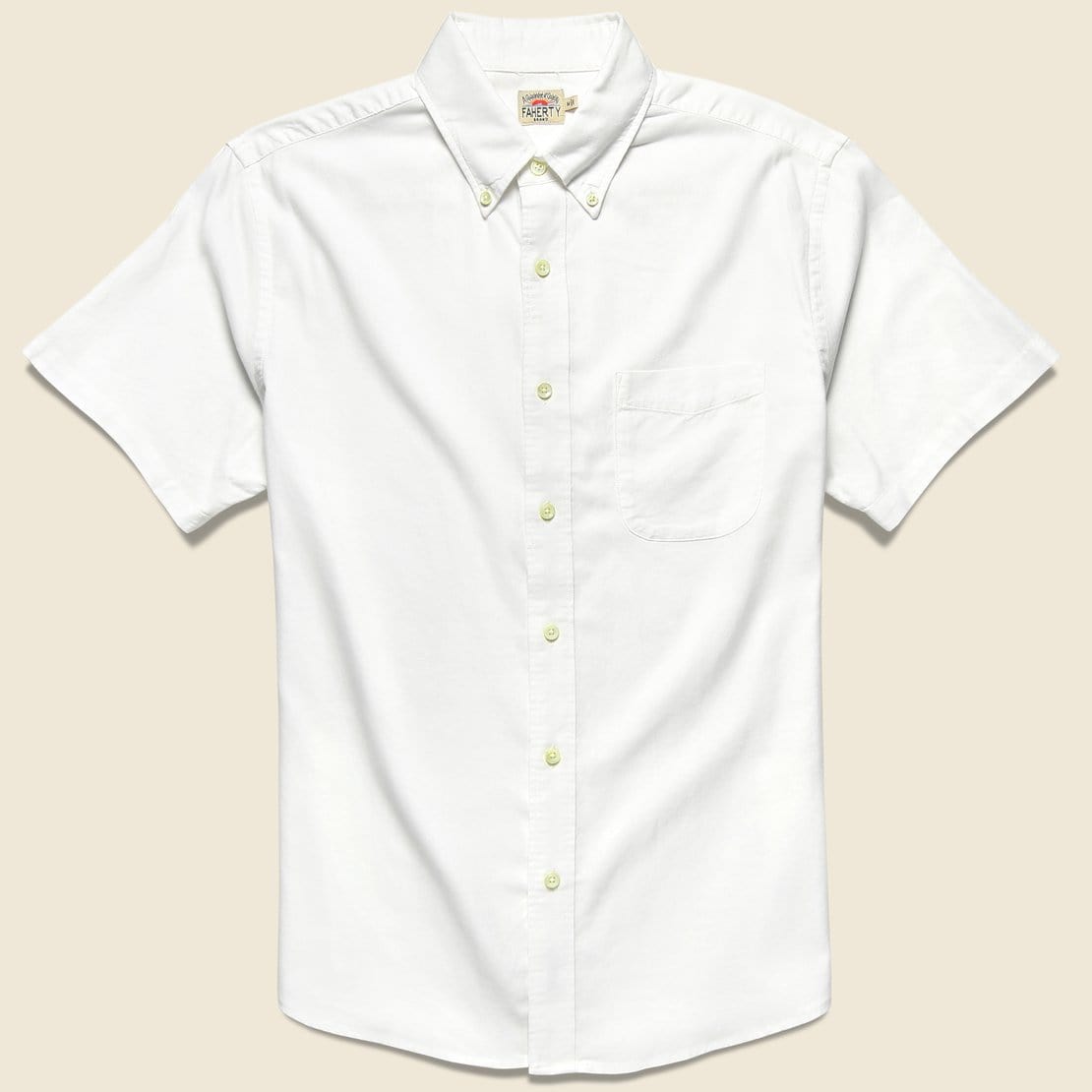 Stretch Oxford Shirt - White - Faherty - STAG Provisions - Tops - S/S Woven - Solid