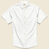 Stretch Oxford Shirt - White - Faherty - STAG Provisions - Tops - S/S Woven - Solid