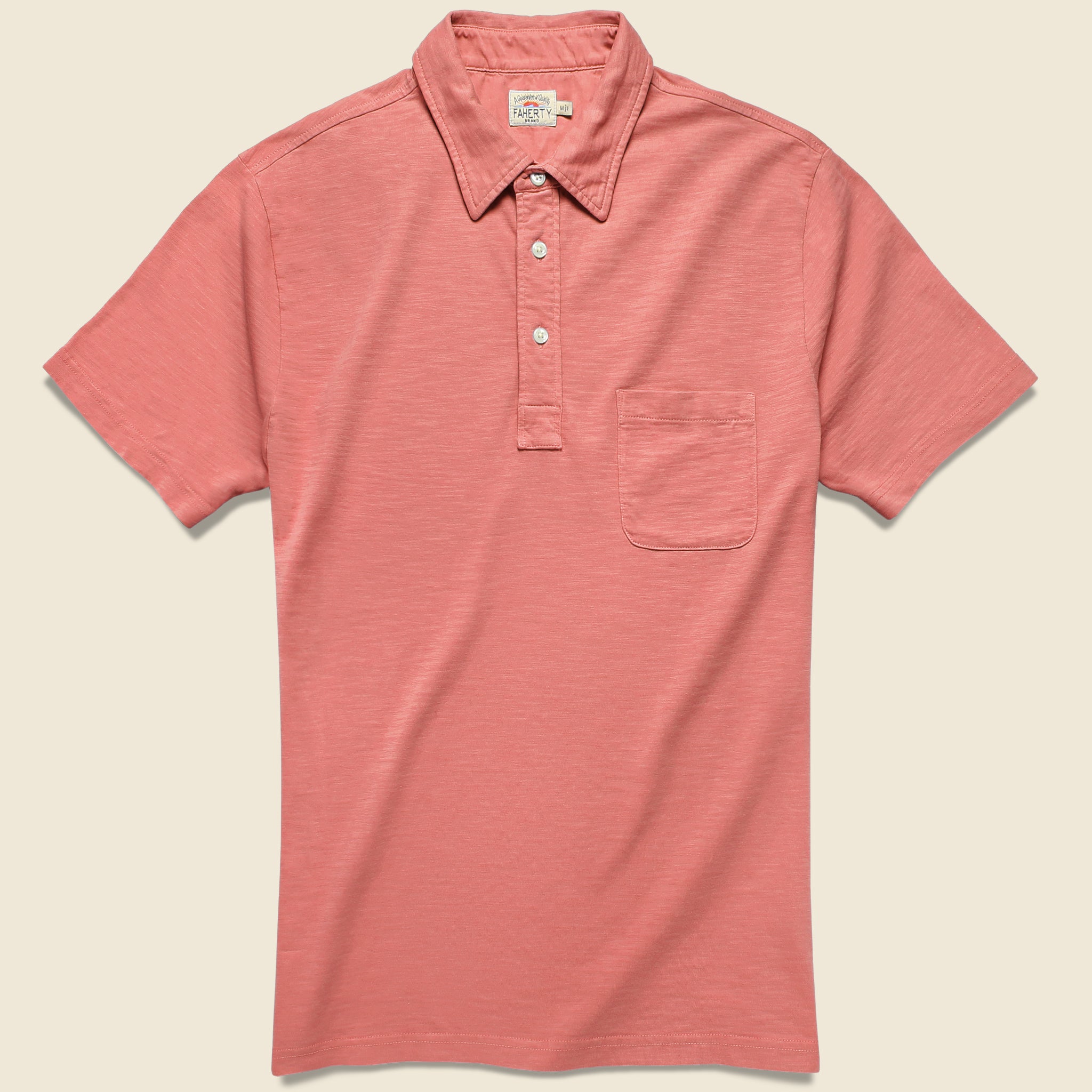 Garment Dyed Polo - New Red - Faherty - STAG Provisions - Tops - S/S Knit