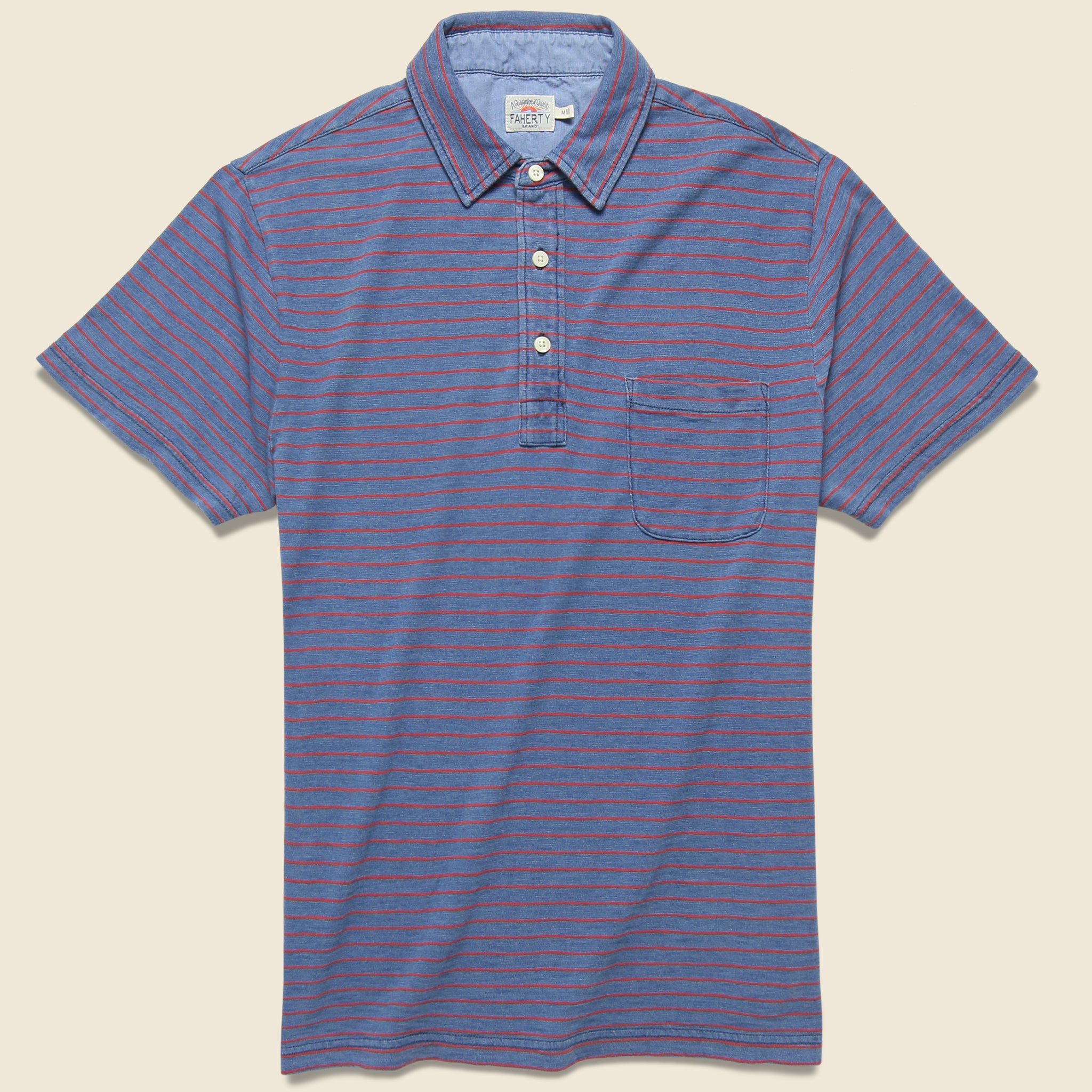 Faherty - S/S Indigo Jersey Beach Polo, SS19 - Faherty - STAG Provisions - Tops - S/S Knit