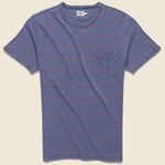 Indigo Pocket Tee - Medium Indigo/Red - Faherty - STAG Provisions - Tops - S/S Tee