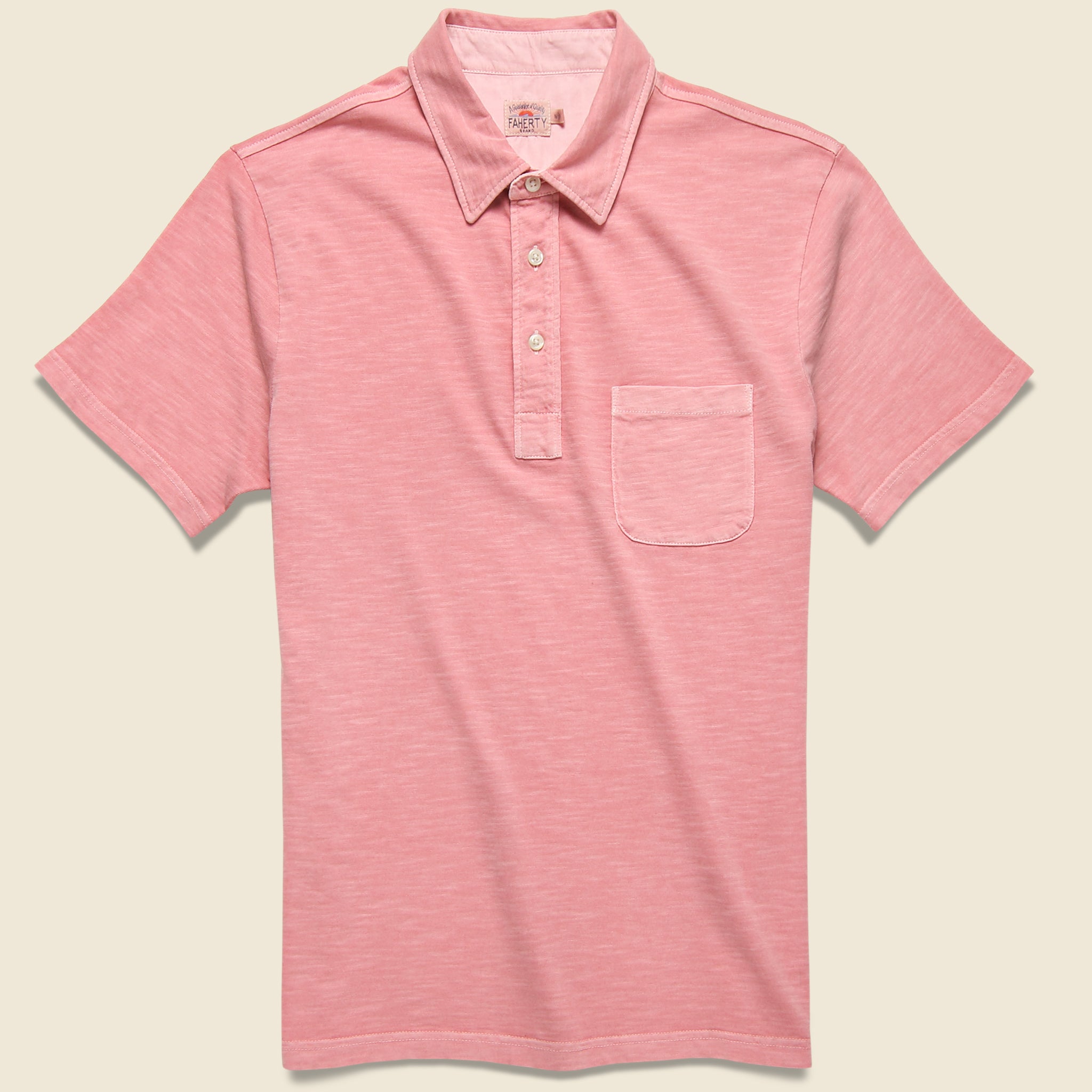 Garment Dyed Polo Shirt - Rose - Faherty - STAG Provisions - Tops - S/S Knit