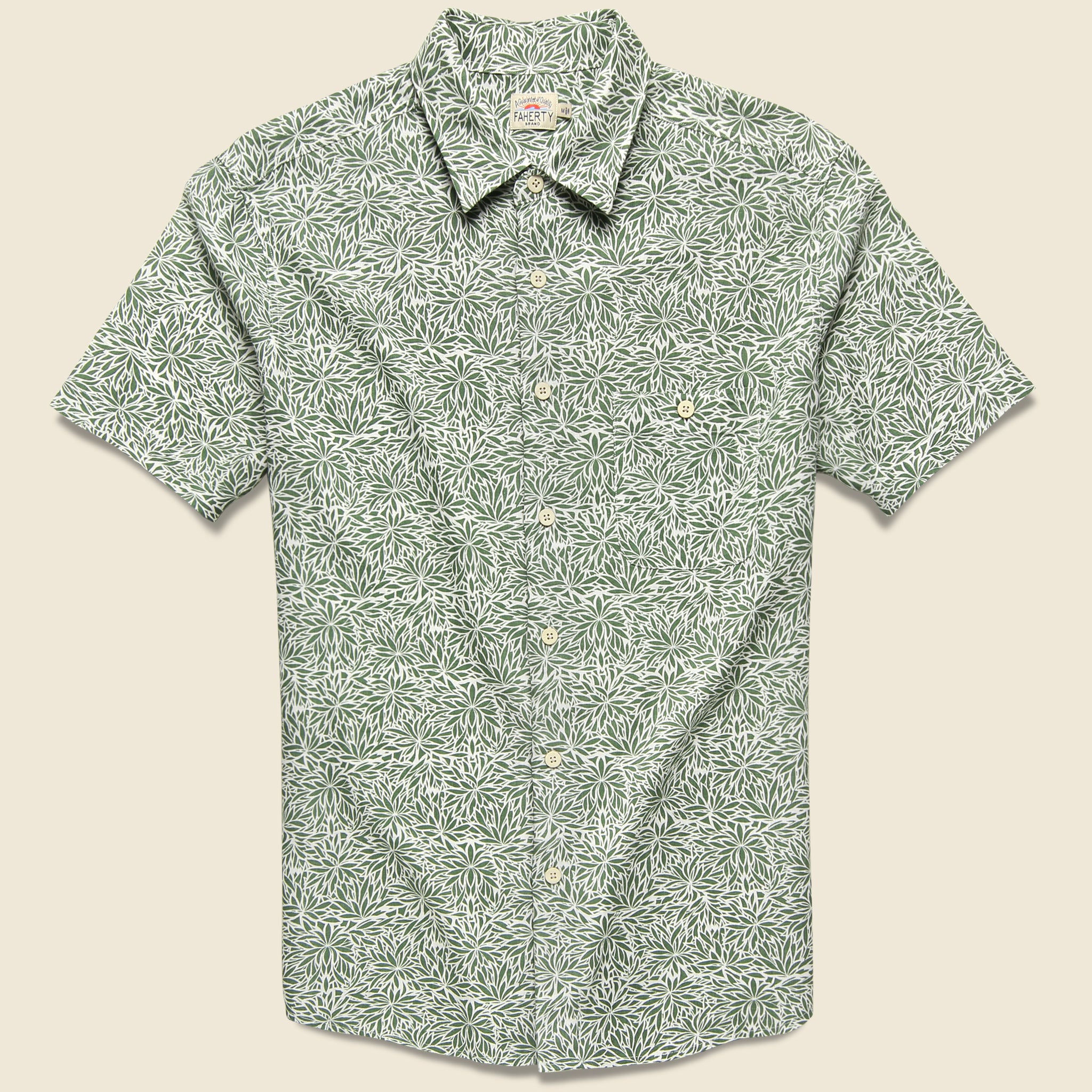 Coast Shirt - Olive Frond - Faherty - STAG Provisions - Tops - S/S Woven - Other Pattern