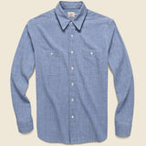 Collins Workshirt - Light Wash Indigo - Faherty - STAG Provisions - Tops - L/S Woven - Solid