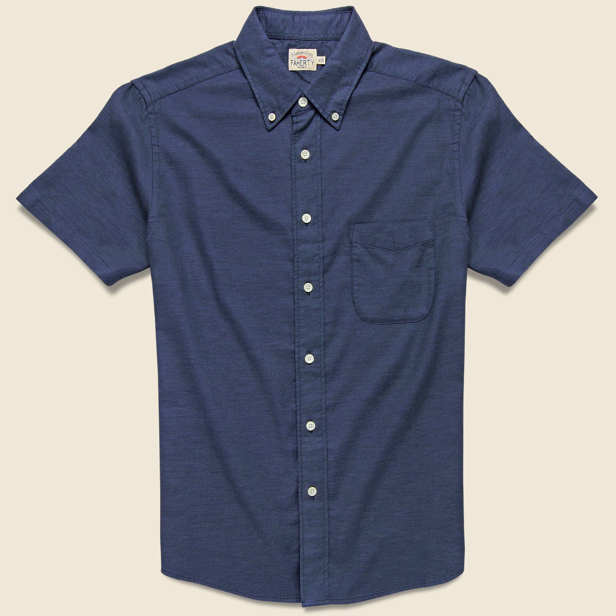 Stretch Oxford Shirt - Navy - Faherty - STAG Provisions - Tops - S/S Woven - Solid