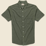 Stretch Oxford Shirt - Olive - Faherty - STAG Provisions - Tops - S/S Woven - Solid