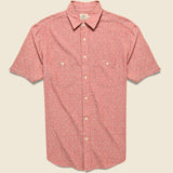 Island Workshirt - Red Native Micro - Faherty - STAG Provisions - Tops - S/S Woven - Other Pattern