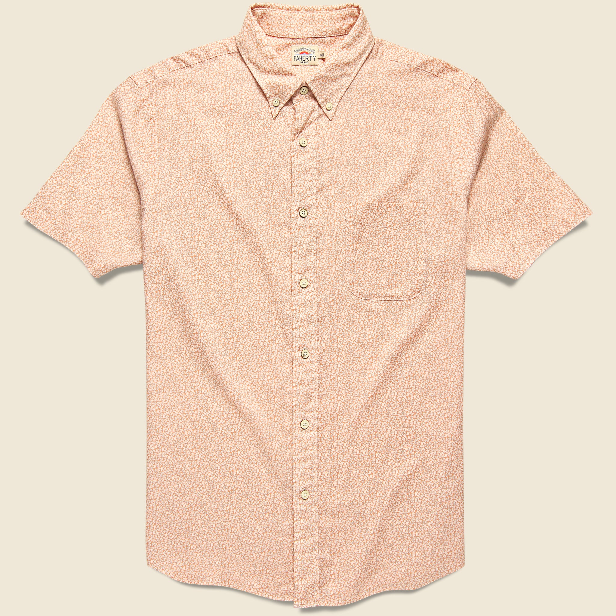 Playa Shirt - Faded Clay Leaf Print - Faherty - STAG Provisions - Tops - S/S Woven - Floral