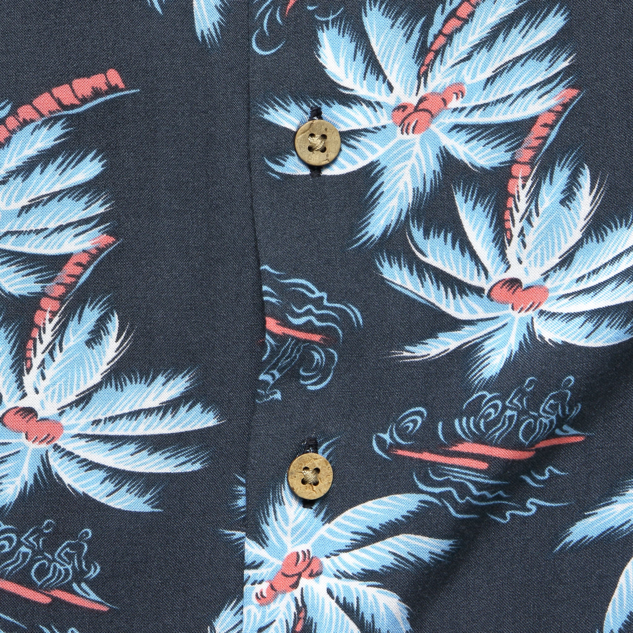 Kona Camp Shirt - Midnight Palm Hawaiian - Faherty - STAG Provisions - Tops - S/S Woven - Floral