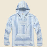 Doublecloth Baja Poncho - Light Indigo Serape - Faherty - STAG Provisions - Tops - Fleece / Sweatshirt