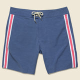 Retro Surf Stripe Boardshort - Blue/Red/White - Faherty - STAG Provisions - Shorts - Swim