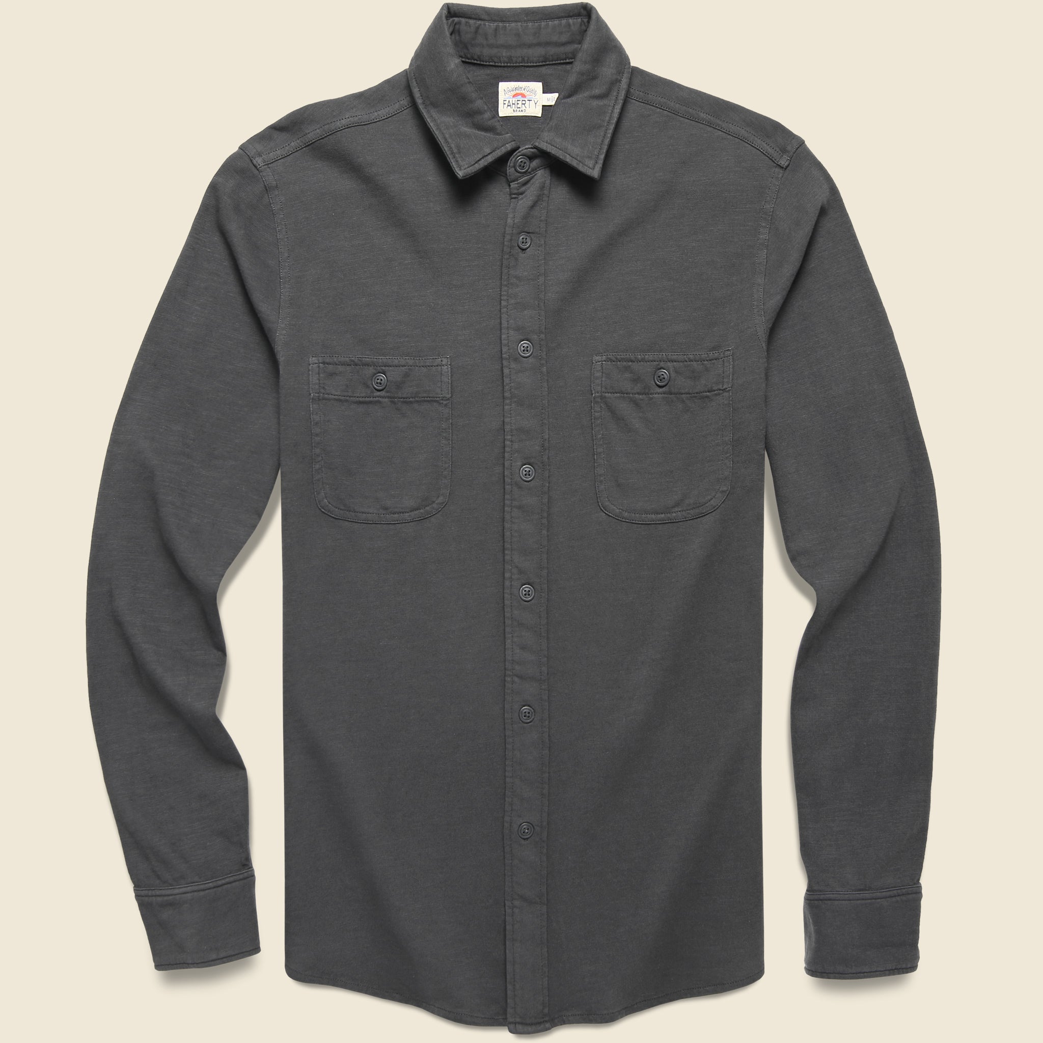 Knit Seasons Shirt - Washed Black - Faherty - STAG Provisions - Tops - L/S Woven - Solid