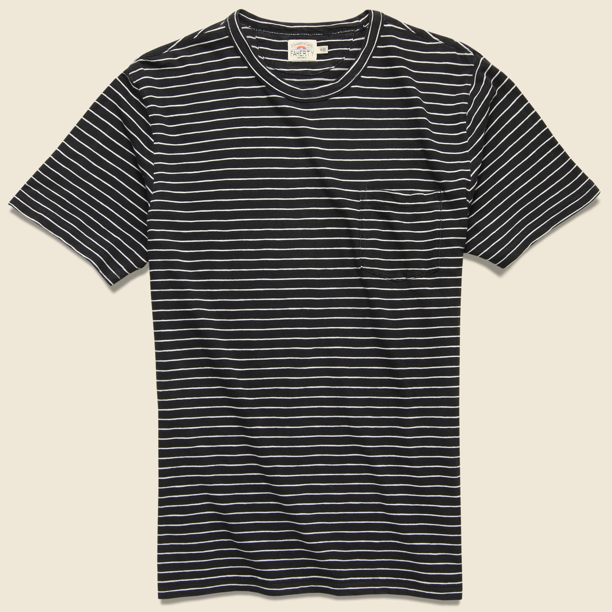 Indigo Pocket Tee - Black/White - Faherty - STAG Provisions - Tops - S/S Tee